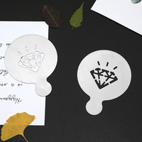 Grosir cetakan Template bunga tarik seni besi tahan karat dekorasi indah logam kustom stensil kopi Latte