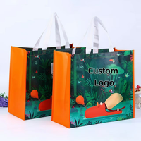 Groothandel Recyclebare PP Non-Woven Tassen met Aangepast Logo Letterprint Herbruikbare Supermarkt Promotionele Boodschappentassen