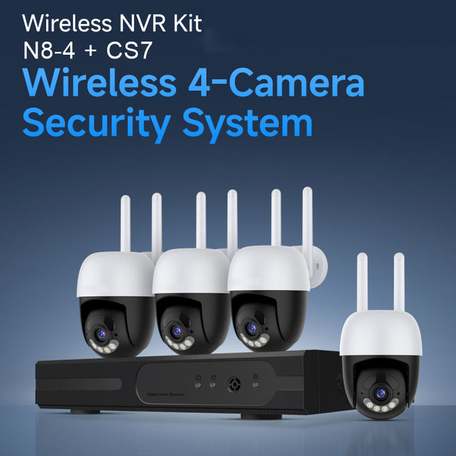 Factory 4CH Wireless NVR System H.265+ 3MP Dome IP Camera Security Set 10TB HDD Support Cloud Storage IP66 Outdoor CCTV Kit OEM