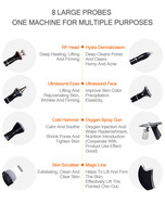 Appareil professionnel de soin exfoliant de la peau 8 en 1, dermabrasion, jet d'oxygène, rajeunissement de la peau, nettoyage des pores