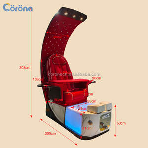 Sillón de Pedicura para Salón de Belleza, Color Rojo, sin Tuberías, con Masaje de Amasamiento, para el Cuidado de los Pies - Product Image 4