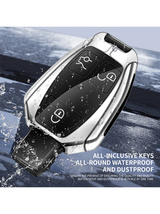 Étui de protection pour <span class=keywords><strong>clé</strong></span> de voiture en alliage de zinc et cuir pour <span class=keywords><strong>Mercedes</strong></span> Benz Classe A, B, C, S, AMG, GLA, CLA, GLC, W176, W221, W204, W205, accessoires pour <span class=keywords><strong>porte</strong></span>-clés - Product Image 3