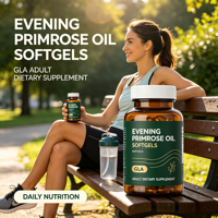 Huile d'onagre et complexe de vitamine E en gélules molles, favorise la santé de la peau et du corps des femmes, complément alimentaire quotidien pour adultes