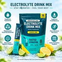 Poudre d'électrolytes pour adultes, antioxydant, soutien immunitaire, favorise l'équilibre électrolytique, différentes saveurs, 16 sachets, OEM HALAL