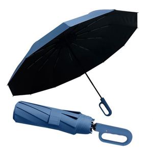 Parapluie compact personnalisé pour femmes, avec logo, résistant au vent, design élégant pour l'extérieur - Product Image 1