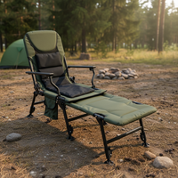 Chaise de pêche à la carpe pliable de haute qualité, confortable avec repose-pieds, pour le camping en plein air en été et en hiver