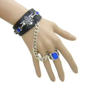 Bracelets en cuir punk avec logo de l'œil d'Otto de l'anime <span class=keywords><strong>Kuroshitsuji</strong></span>, accessoires de cosplay, cadeaux unisexes hip-hop - Product Image 5
