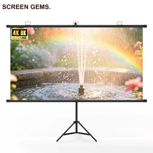 Écran de projection extérieur 80 pouces avec cadre métallique, support trépied 16:9, portable, léger, en fibre de verre, gain 1.2, installation facile, cinéma maison - Product Image 1