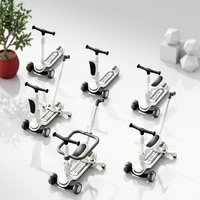 Trottinette pliable et détachable avec siège et barre de sécurité pour enfants de 1 à 8 ans