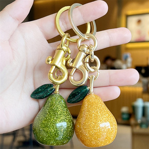 Porte-clés en forme de poire de haute qualité, porte-clés mignon en forme de fruit, breloques pour sac à main, porte-monnaie, porte-clés, accessoires pour femmes, cadeau de Noël, cadeau d'anniversaire - Product Image 5