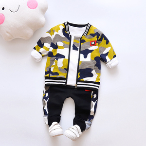 Veste à fermeture éclair camouflage à manches longues pour garçon, trois pièces, vêtements de mode pour garçons, ensembles de vêtements pour garçons - Product Image 2