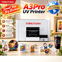Imprimante UV à plat avec positionnement visuel, hauteur d'impression de 90 mm, refroidissement par eau et circulation d'encre pour acrylique, bois, A3Pro