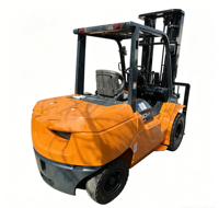 Vente de chariot élévateur diesel japonais de 5 tonnes à bas prix, mât à 3 sections, hauteur 5 mètres, excellent rapport qualité-prix