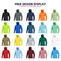 Hoodie léger personnalisé haute performance UPF 50+ Protection solaire anti-UV Chemises de pêche à manches longues Vêtements de pêche pour hommes pour la randonnée et le surf
