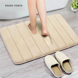 Cf Non-Slip Bộ nhớ bọt sọc phòng tắm sàn Mat nước thấm máy có thể giặt mô hình rắn PVC Polyester Chất liệu tắm mat - Product Image 6