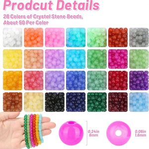 Juego de cuentas de vidrio de 6 mm y 28 colores para hacer pulseras, accesorios de joyería DIY - Product Image 3
