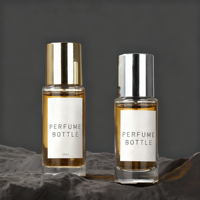 Flacon de parfum chic en verre ambré miniature 10 ml 15 ml, bouchons transparents brillants, pompe pulvérisatrice élégante anti-fuite, durable et portable