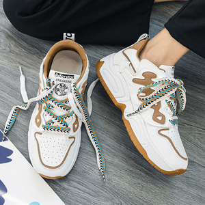 Men's Height Increasing Breathable Mesh Sports <b>Shoes</b> Genuine Leather Color Block Anti-Slip Wear-Resistant Thick Soled Leisure - Product Image 5