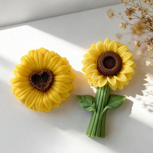 Moules à bougies en silicone en forme de tournesol YS, moules à décorations en plâtre de plantes, moules de coulée, fournitures de fabrication de bougies d'aromathérapie <span class=keywords><strong>DIY</strong></span> - Product Image 6