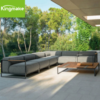 Ensemble de canapés en aluminium personnalisable haut de gamme Salon de jardin Ensemble de meubles de patio Meubles de jardin avec table basse