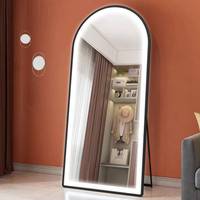 Espejo arqueado LED hecho a mano, espejo de cuerpo entero con diseño de arco para colgar en la pared, ideal para sala de estar y dormitorio.