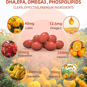 Capsules molles de haute qualité à marque privée, riches en lutéine, zéaxanthine, vitamine C et vitamine E, antioxydants, stimulant l'immunité et protégeant la vue. - Product Image 3