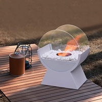Cheminée d'extérieur et d'intérieur portable en acier moderne, à bioéthanol, sans conduit, à combustion propre