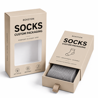 Boîte à chaussettes personnalisée avec logo, imperméable, avec doublure en éponge et design en relief, emballage haut de gamme à tiroir coulissant pour chaussettes et vêtements