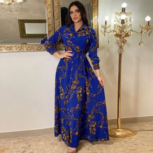 Vestido Musulmán Elegante para Mujer, Ropa Islámica <span class=keywords><strong>de</strong></span> Manga Larga con Estampado, Primavera <span class=keywords><strong>2022</strong></span>, Superventas - Product Image 2