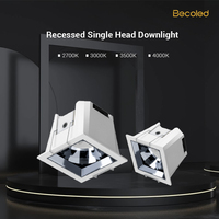 Spot encastré carré moderne en aluminium à intensité variable avec éclairage LED DMX512 pour plafond de chambre à coucher, garantie 5 ans