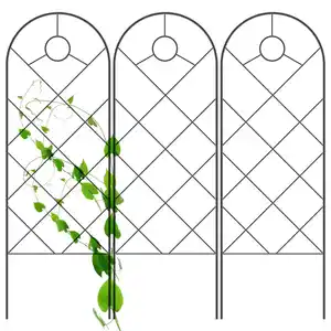 Treliça de metal para suporte de plantas, treliça de metal à prova de ferrugem para plantas de escalada, vasos de flores clássicos de ferro para ambientes externos