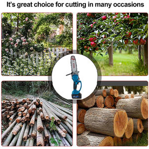 เลื่อยไฟฟ้าไร้สายขนาด8นิ้วแบบพกพา<span class=keywords><strong>2</strong></span> x แบตเตอรี่ลิเธียมม้วนสำหรับโซ่ไม้ด้ามจับกันลื่นขนาด8นิ้ว - Product Image 6