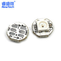 Module LED adressable RVB WS2812B 5050, mini carte ronde 1 bit, couleur pleine, PCB blanc