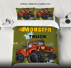 Juego de cama con estampado de coche 3D-<span class=keywords><strong>Funda</strong></span> nórdica y <span class=keywords><strong>funda</strong></span> de almohada-Juego de cama de 3 piezas-Hogar, sábanas lavables para hotel-Transpirable - Product Image 1