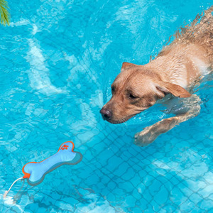 Cross-border pet sounding toy, waterproof Oxford cloth <b>dog</b> <b>pool</b> floating toy with rope, bone pet toy - Product Image 3