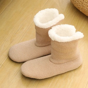 Cozy <strong>Women's</strong> Crew Length Autumn Winter Mid-Calf Thermal Warm Floor <strong>Socks</strong> Thick <strong>Fleece</strong> Knitted Silicone Gripper Indoor Wear - Product Image 4