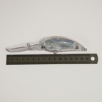Leurre de pêche transparent en plastique vierge de 15 cm, 38,6 g, avec laser interne, pour plongée ultra profonde, type crankbait, avec longue lèvre de plongée