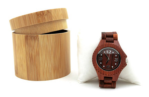 Boîte à montres ronde moderne en <span class=keywords><strong>bois</strong></span> avec accessoires en bambou <span class=keywords><strong>vintage</strong></span> Boîte à lunettes pliable en tube de bambou Boîte de rangement - Product Image 2