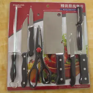 Популярный набор кухонных ножей из 8 предметов деловой набор ножей из нержавеющей стали на двухстороннего всасывания нож для кухонных керамических ножей