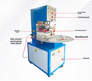 Nouvelle machine de soudage à haute fréquence à 3 stations, plateau tournant, HF, PVC, PET, <span class=keywords><strong>thermo</strong></span>-soudage pour <span class=keywords><strong>soudeuse</strong></span> de plastique à coquille - Product Image 3