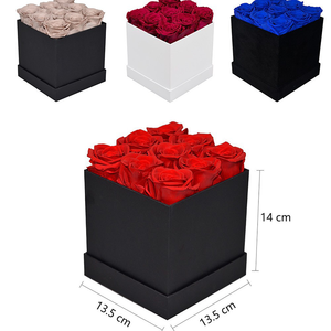 Caja de regalo eterna para siempre de Venta caliente con flor <span class=keywords><strong>inmortal</strong></span> eterna real estabilizada 9 piezas de rosas preservadas en caja cuadrada - Product Image 6