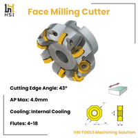 Fraise à face plate rapide pour usinage à froid, fraise à face ouverte AP Max 4 mm avec outils de fraisage à angle de 43 degrés