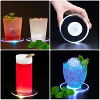 Sincen Coaster LED à télécommande, personnalisable, multicolore RGB, à capteur de gravité, avec effet de lumière nocturne, pour événements marketing et promotionnels