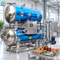 Stérilisateur automatique horizontal à haute température pour la transformation des aliments en conserve (poisson, légumes, viande)