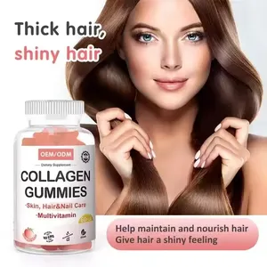 Chăm sóc sức khỏe collagen peptide bổ sung Gummy Kẹo chống lão hóa làm trắng da Collagen Gummies với Biotin và vitamin