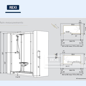 กระจกอาบน้ำเซรามิกทรงสี่เหลี่ยมแบบเปิดโล่งไร้กรอบความหนา8มม.-12มม. - Product Image 5