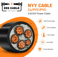 Câble d'alimentation en cuivre isolé PVC multi-couche 0,6/1 kV 3+1 conducteurs avec terre NYY 3x300+1x150mm² EESCABLE