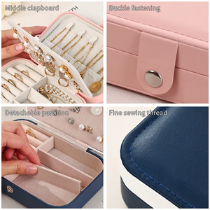 New Style Travel Earring Ring Necklace <b>Jewelry</b> Storage <b>Box</b> Waterproof <b>Leather</b> Gift <b>Box</b> Organizer for Women - Product Image 3