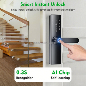 Khóa cửa thông minh vân tay mật mã kỹ thuật số bằng hợp kim nhôm gỗ tự động Tuya WiFi mới - Product Image 2