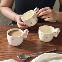 Mug à café en céramique ours polaire 3D mignon sans anse, résistant aux aliments et au lave-vaisselle, cadeau idéal pour le réveil matinal
